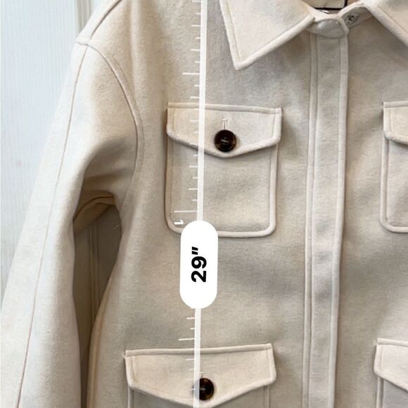 Bagatelle Collection Utility coat with 4 pockets in cream- NWOT - Picture 9 of 11